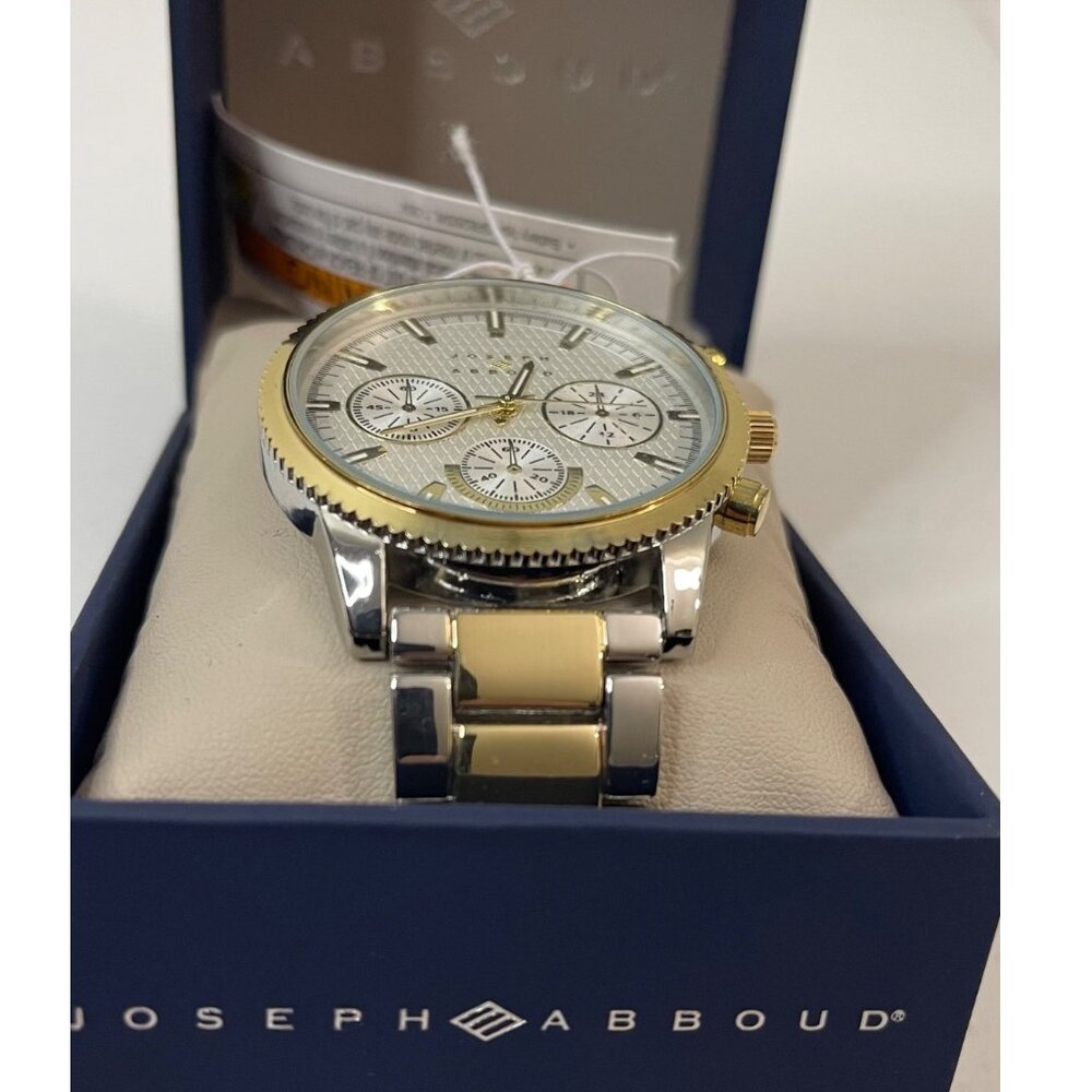 Joseph Abboud Silver/Gold-Tone White Dial Mens Watch In Original Box, New - Picture 10 of 14